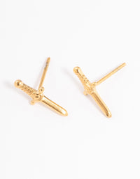 Gold Plated Surgical Steel Dagger Stud Earrings - link has visual effect only