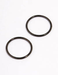 Black Coated Surgical Steel Fine Sleeper Earrings 10mm - link has visual effect only