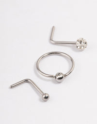 Surgical Steel Pave Ball Nose Stud Pack - link has visual effect only