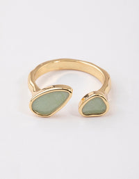 Gold Plated Double Stone Open Ring - link has visual effect only