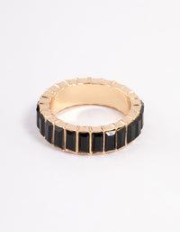 Black Baguette Band Ring - link has visual effect only