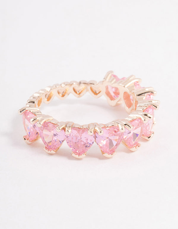 Rose Gold Plated Multi Heart Band Ring