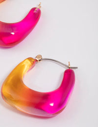 Plastic Square Ombre Hoop Earrings - link has visual effect only