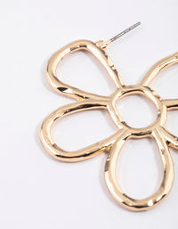 Gold Statement Flower Hoop Earrings - link has visual effect only