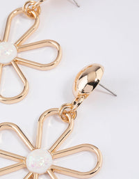 Gold Oversized Flower Drop Earrings - link has visual effect only