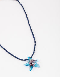 Blue Glass Flower Necklace - link has visual effect only