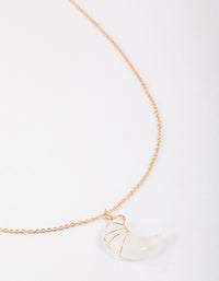 Gold Clear Quartz Moon Necklace - link has visual effect only