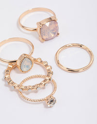 Gold Textured Shape Ring Pack - link has visual effect only