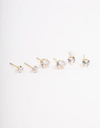 Waterproof Waterproof Gold Plated Stainless Steel Star & Heart Stud Earrings Pack - link has visual effect only