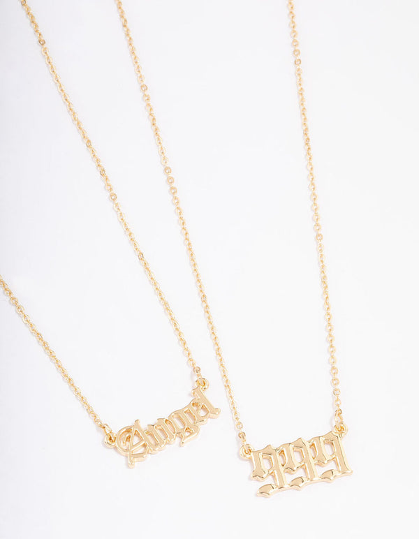 Gold Plated Angel Number '999' Layered Necklace