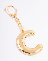 Gold Plated Letter 'C' Initial Key Ring - link has visual effect only