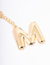 Gold Plated Letter 'M' Initial Key Ring - link has visual effect only