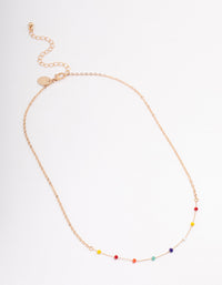 Gold Multi-Coloured Beaded Necklace - link has visual effect only