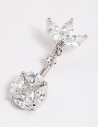 Surgical Steel Cubic Zirconia Triangular Fan Belly Ring - link has visual effect only