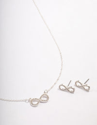 Silver Diamante Infinity Jewellery Set - link has visual effect only