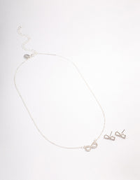 Silver Diamante Infinity Jewellery Set - link has visual effect only