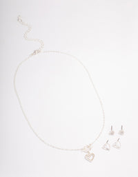 Silver T&O Heart Jewellery Set - link has visual effect only