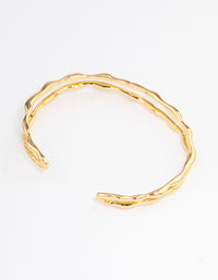 Gold Plated Double Molten Cuff Bangle - link has visual effect only