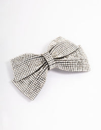 Fabric Diamante Bow Barette Clip - link has visual effect only