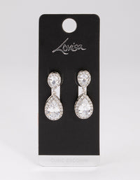 Rhodium Cubic Zirconia Angelina Drop Earrings - link has visual effect only