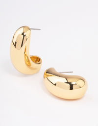 Gold Plated Small Chunky Drop Earrings - link has visual effect only