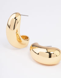 Gold Plated Small Chunky Drop Earrings - link has visual effect only