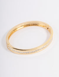 Gold Plated Classic Diamante Hinge Bangle - link has visual effect only