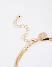 Gold Triple Row Snake Chain Anklet - link has visual effect only