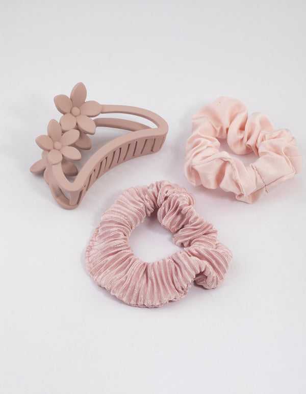 Mixed Flower Hair Claw & Scrunchie Pack