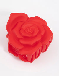 Plastic Romantic Red Rose Claw Clip - link has visual effect only