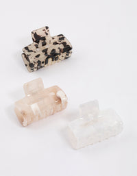 Acrylic Natural Mini Rectangle Claw Clip Pack - link has visual effect only