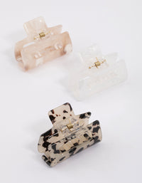 Acrylic Natural Mini Rectangle Claw Clip Pack - link has visual effect only