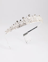 Silver Leaf Delicate Crown Headband - link has visual effect only