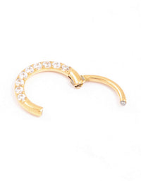 Gold Plated Titanium Cubic Zirconia Clicker Ring 6mm - link has visual effect only