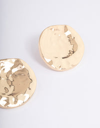 Gold Shiny Flat Disc Stud Earrings - link has visual effect only