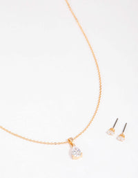 Silver Pearl Drop Necklace & Earring Set - link has visual effect only