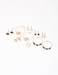 Gold Beaded & Coin Earrings 8-Pack - link has visual effect only