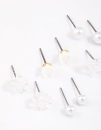 Gold Garden Mixed Stud Earrings 8-Pack - link has visual effect only