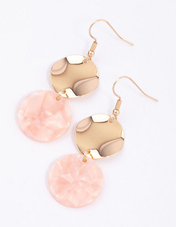 Blush Acrylic Disc Drop Earrings