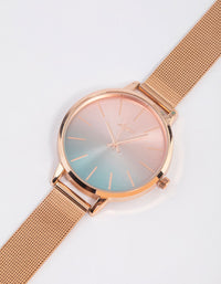 Rose Gold Ombre Mesh Watch - link has visual effect only