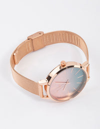 Rose Gold Ombre Mesh Watch - link has visual effect only