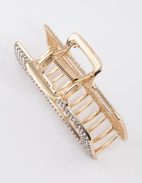 Gold Dazzling Rectangle Hair Claw Clip - link has visual effect only