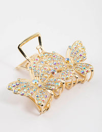 Gold Bling Butterfly Hair Claw Clip - link has visual effect only