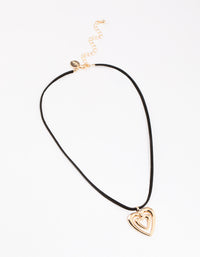 Gold Outline Heart Necklace - link has visual effect only