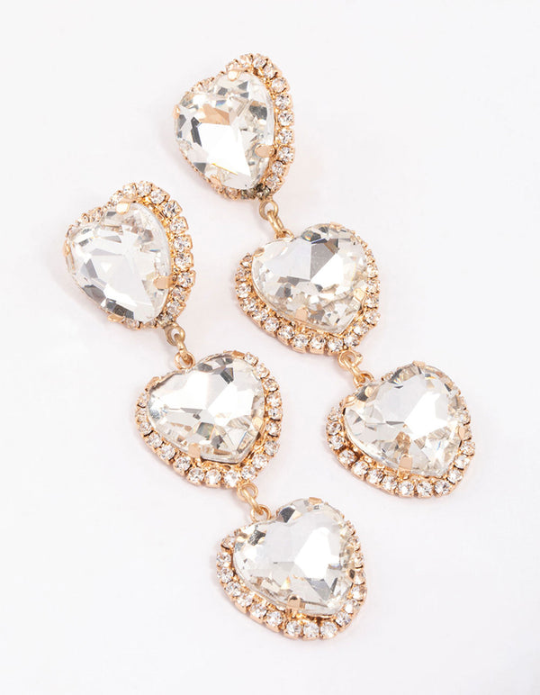 Gold Luxe Heart Drop Earrings