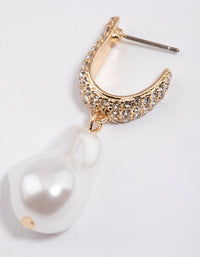 Gold Pave Pearl Drop Earrings - link has visual effect only