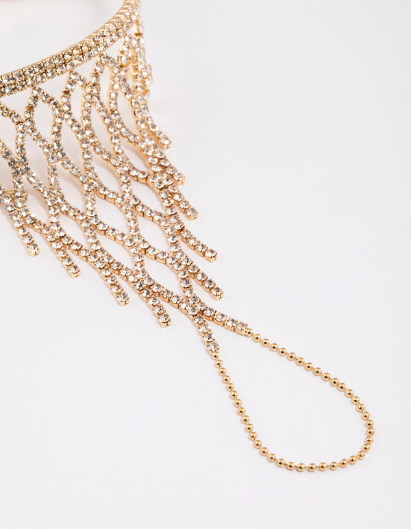 Gold Lattice Cup Chain Hand Chain