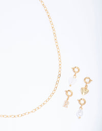 Letter 'R' Gold Plated Initial Customisable Charm Necklace - link has visual effect only