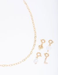 Letter 'L' Gold Plated Initial Customisable Charm Necklace - link has visual effect only