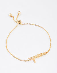 Gold Plated Capricorn Script Bracelet - link has visual effect only